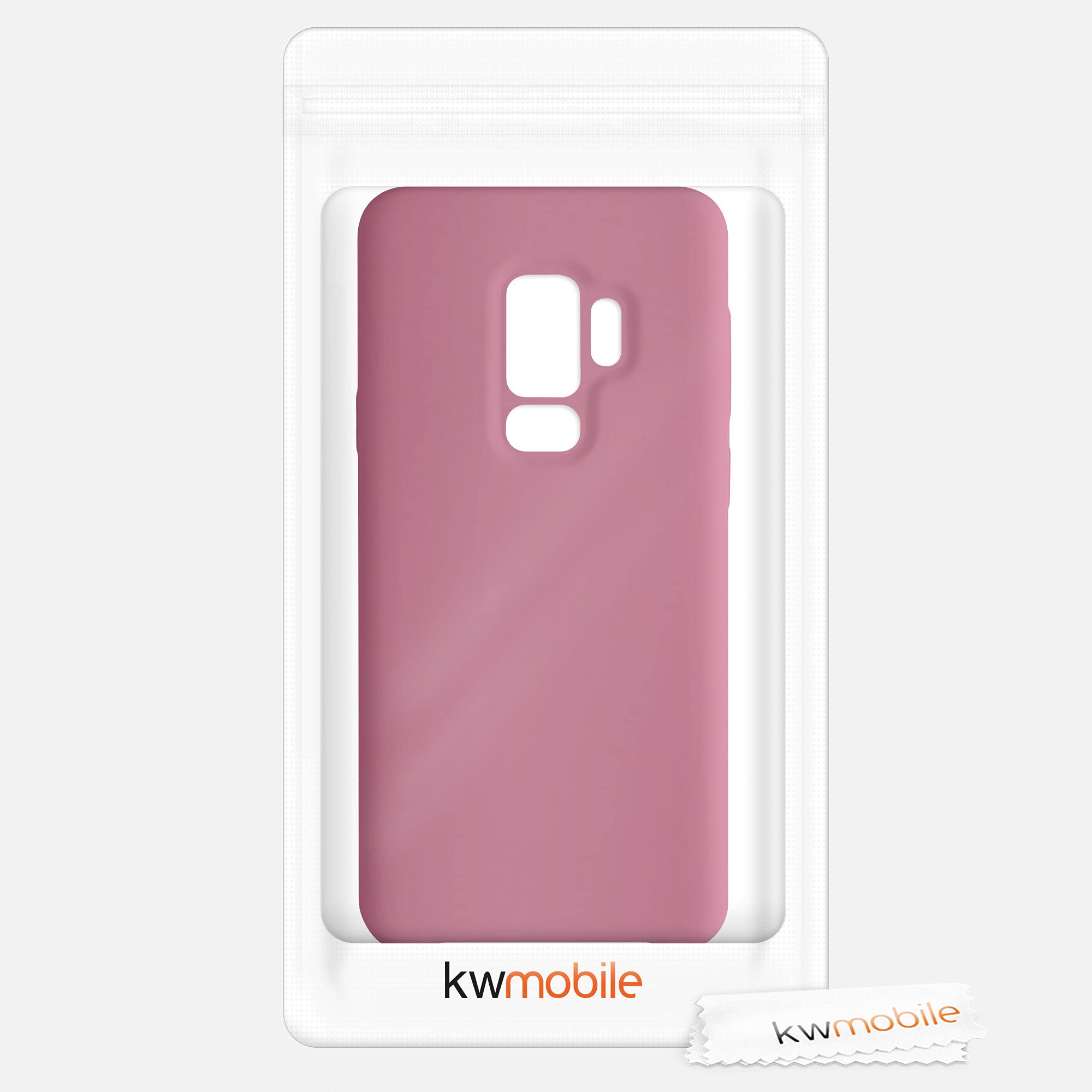 kwmobile Case for Samsung Galaxy S9 Plus Case - Soft Cover - Shockproof Silicone - Wireless Charging Dark Rose — view 7