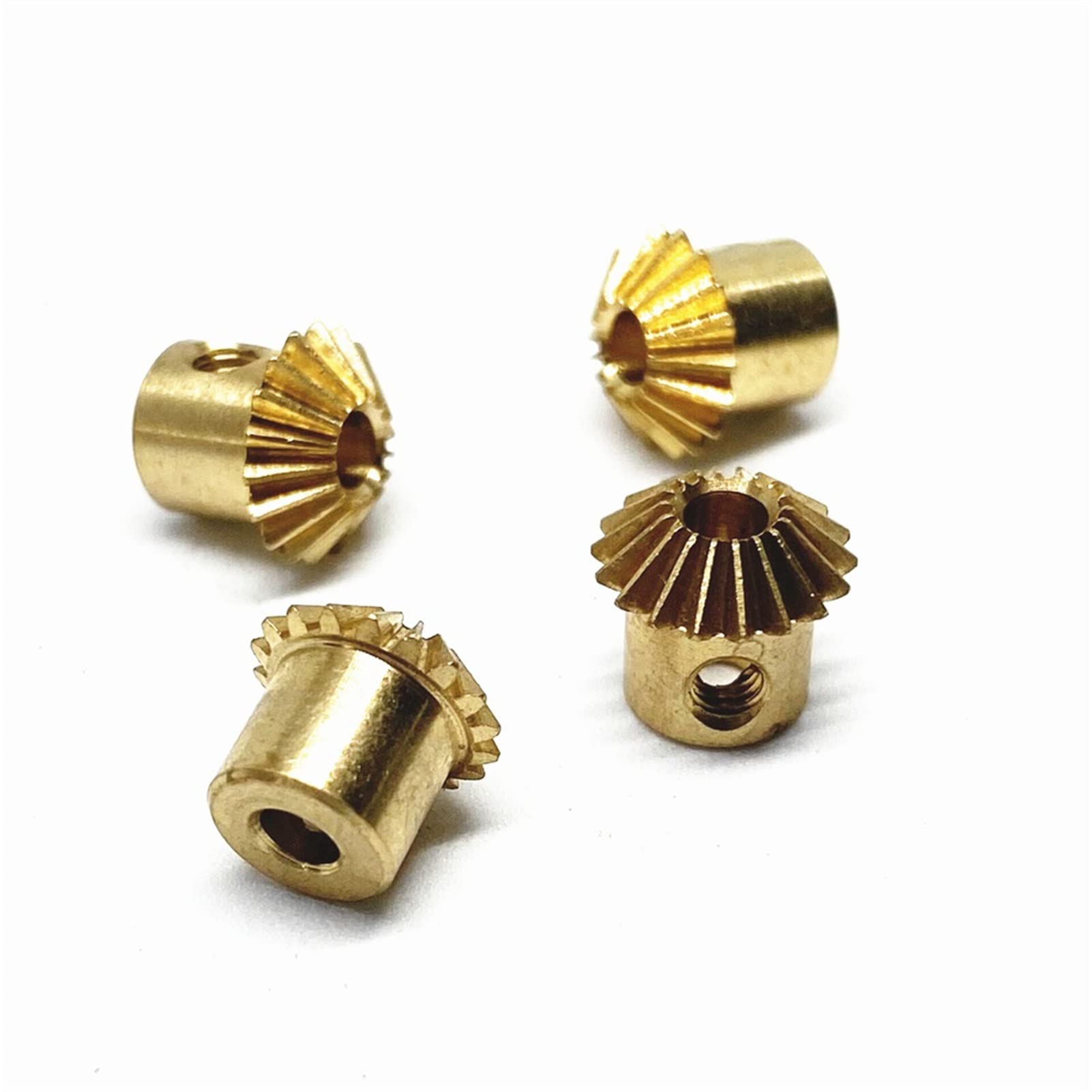 Piccoli ingranaggi conici in ottone, 2PCS 0.5M 18T Ingranaggio conico 3mm Foro Ottone Ingranaggio conico M3 Vite 0.5 Modulo 18 Denti Ingranaggio conico Piccolo Ingranaggio conico mitra verme
