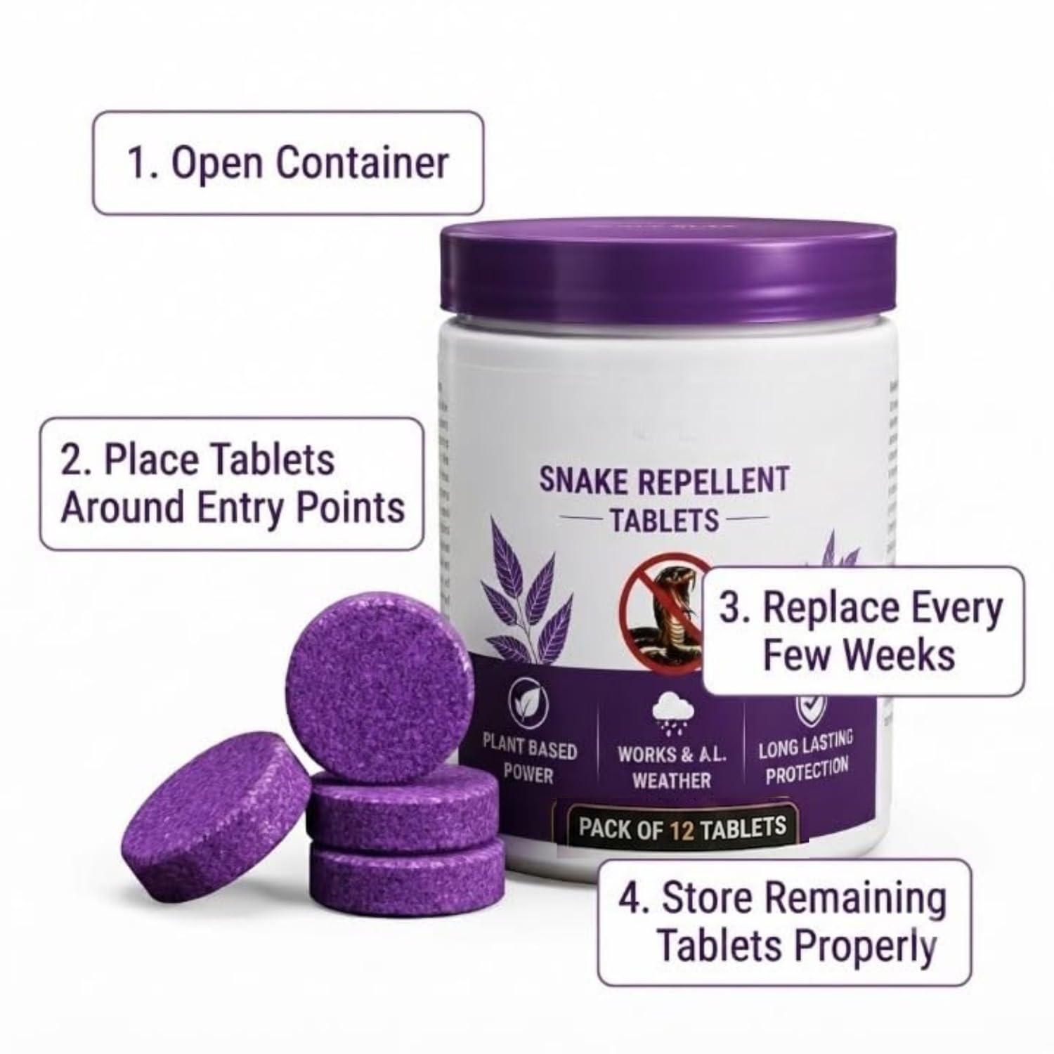 Snake Repellent Tablets - Natural Snake Deterrent -4