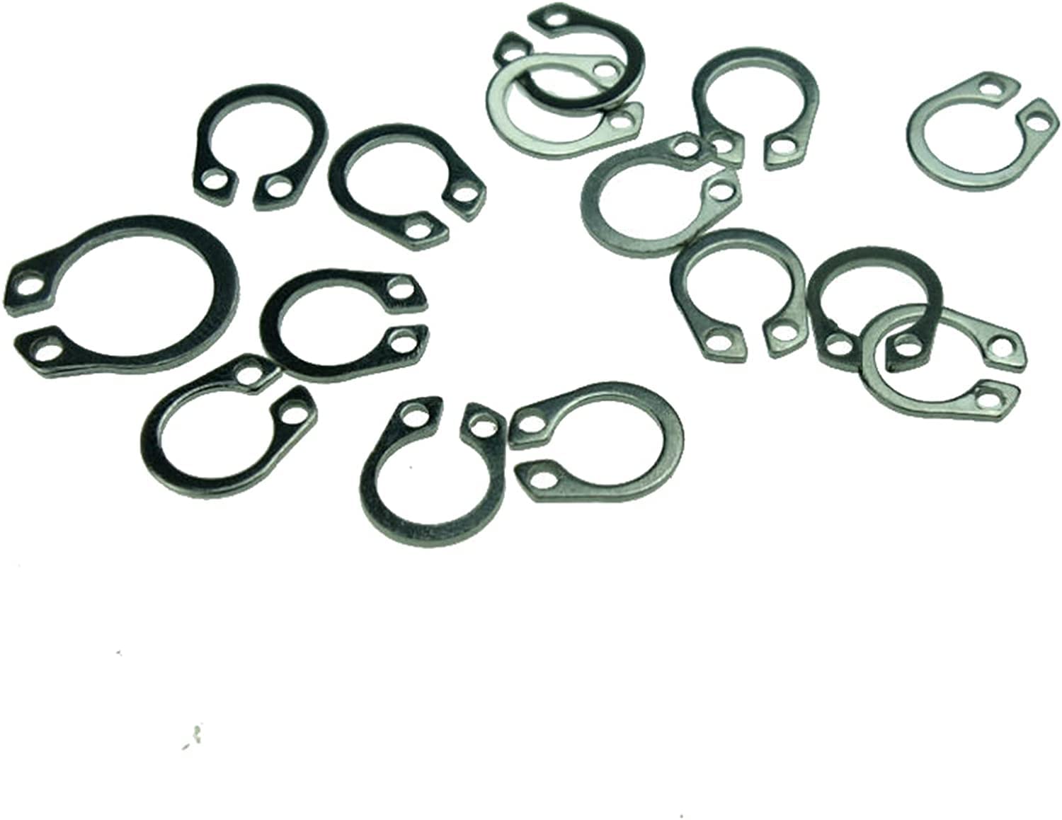 Arandelas metálicas, Arandelas M3-M26, Eje de Acero Inoxidable, Tipo C, Anillo de retención elástico, 50 Unidades