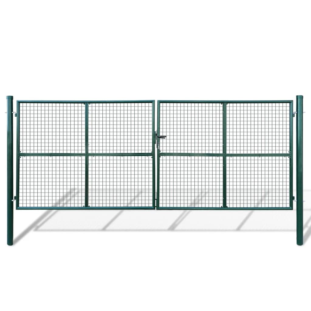 vidaXL Cancello da Giardino in Rete 400x150 cm