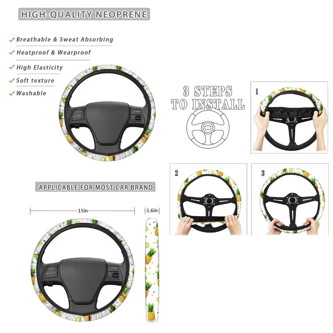 Horeset Set completo di 10 coprisedili per auto, motivo tribale azteco, sud-ovest indiano, stampa boho, coprivolante, cintura di sicurezza, portabicchieri, porta rossetto, adatti per auto