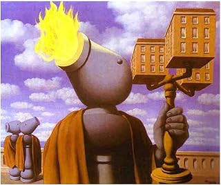 Stampa su Tela Impressione Cicerone di Rene Magritte Quadro su Tela, Quadro su Tela quadri astratti moderni soggiorno Decorazione Parete(40x48cm-16x19inch,Senza cornice)