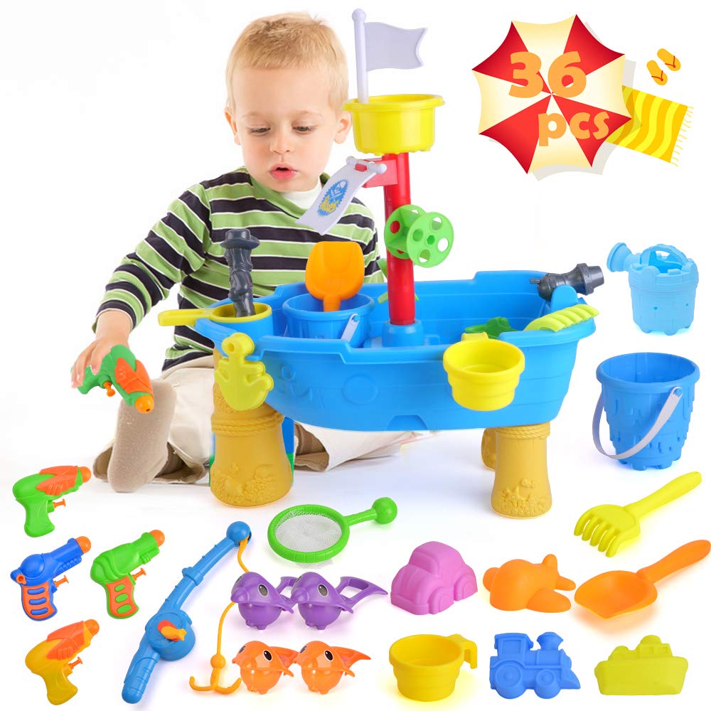 Buy unanscre 36Pcs Sand Water Table for Toddlers with Beach Sand Toys
