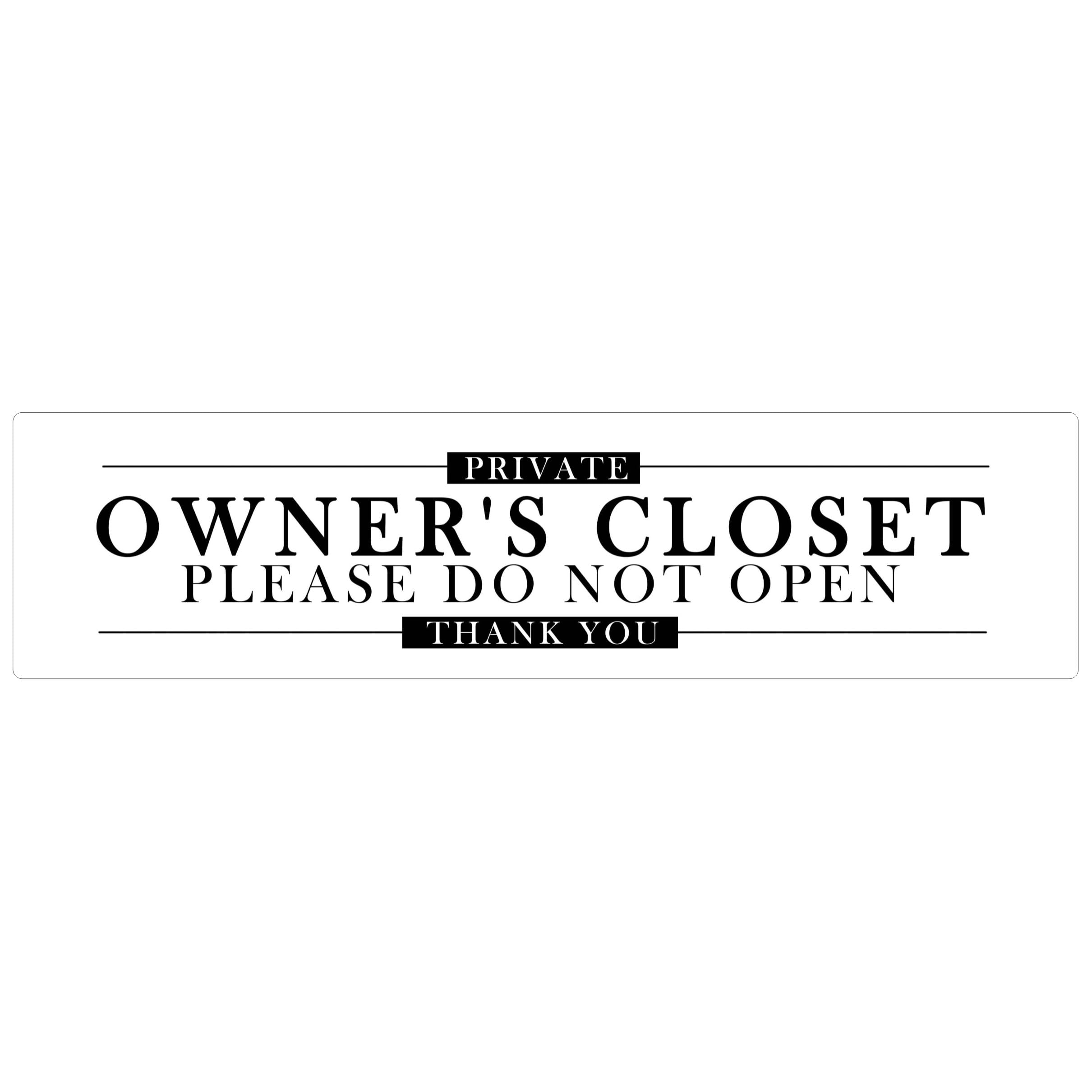 peiyeety Metal Signs Owners Closet Sign No Guest Access Sign Compatible with Essentials for Hosts Air Bnb Essentials for Hosts Private Door Renter Friendly Decor Signs 4x16 in