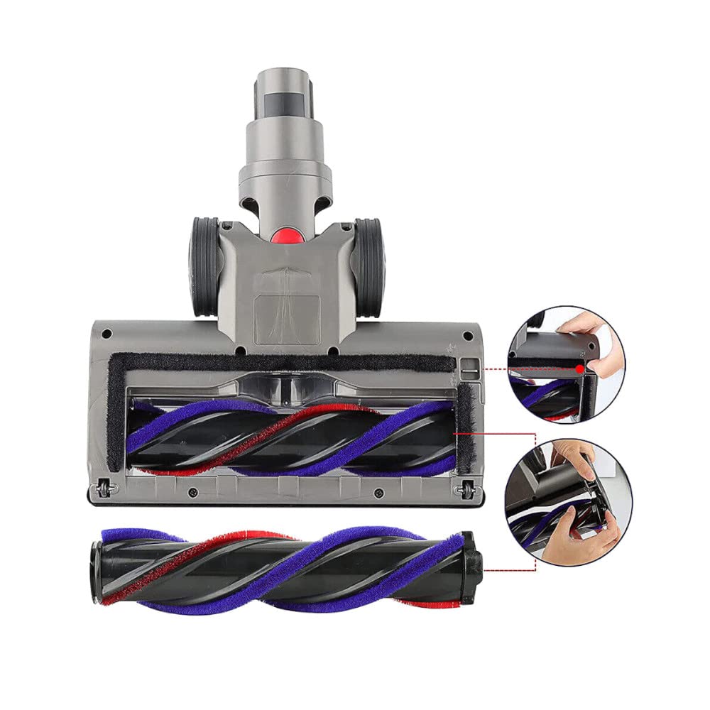 Trade-Shop Elektryczna turbodysza / szczotka do podłóg/szczotka do dywanów z diodami LED do odkurzacza Dyson V7, V8, V10, V11, V15, SV10, SV12