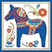 Wall Tile Design Swedish Blue Dala Horse [Kitchen]