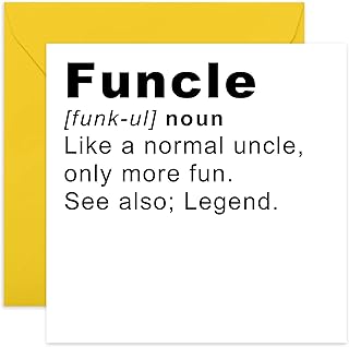 Central 23 Funny Uncle Birthday Card - 'Funcle' - Fun Birthday Cards for Men - From Nephew Niece - Thank You Card for Uncle - Greeting Cards for Him - Comes With Fun Stickers