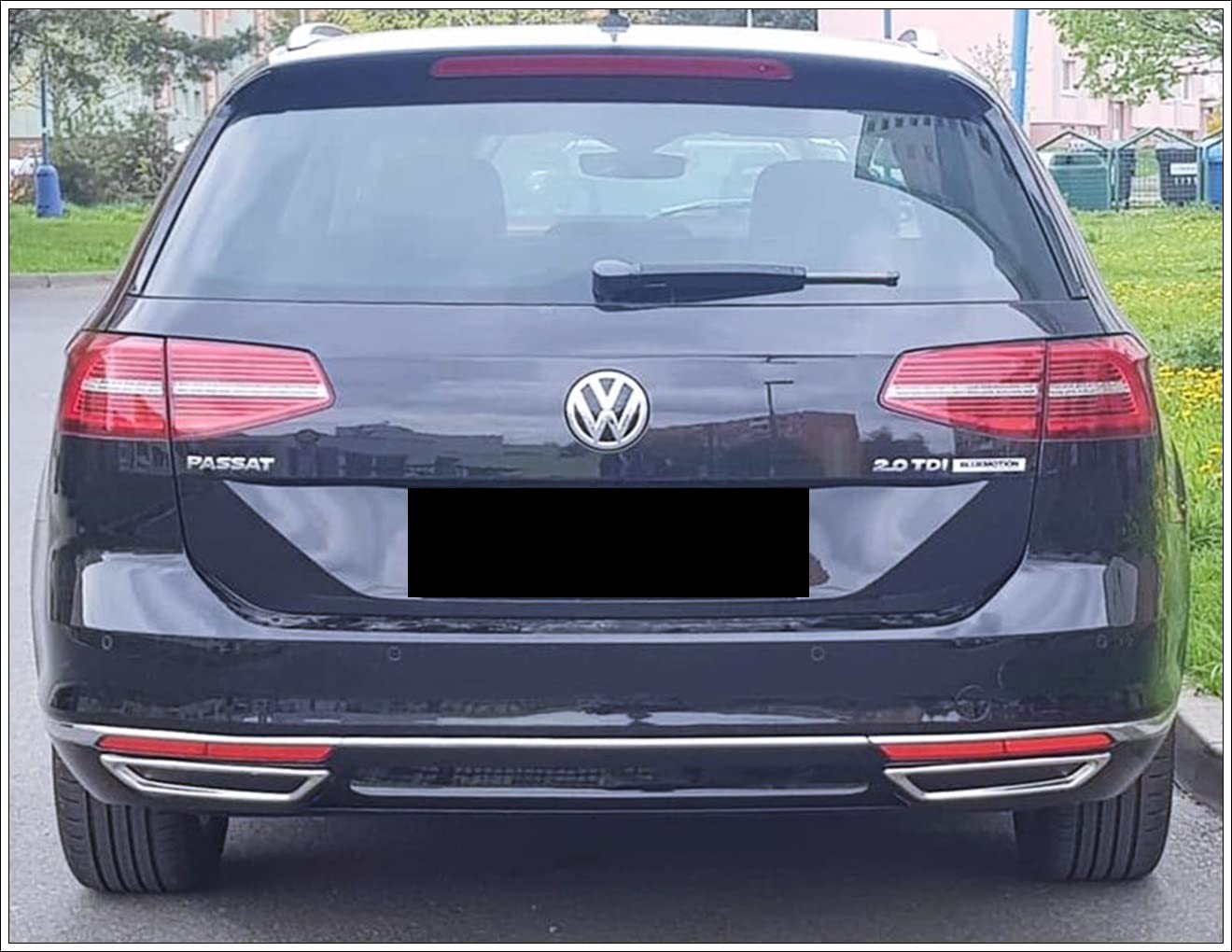 Chrome DEFLECTOR DE ESCAPE MARCO 2 PCS S.STEEL PASSAT B8 SALOON-ESTATE 2014-UP