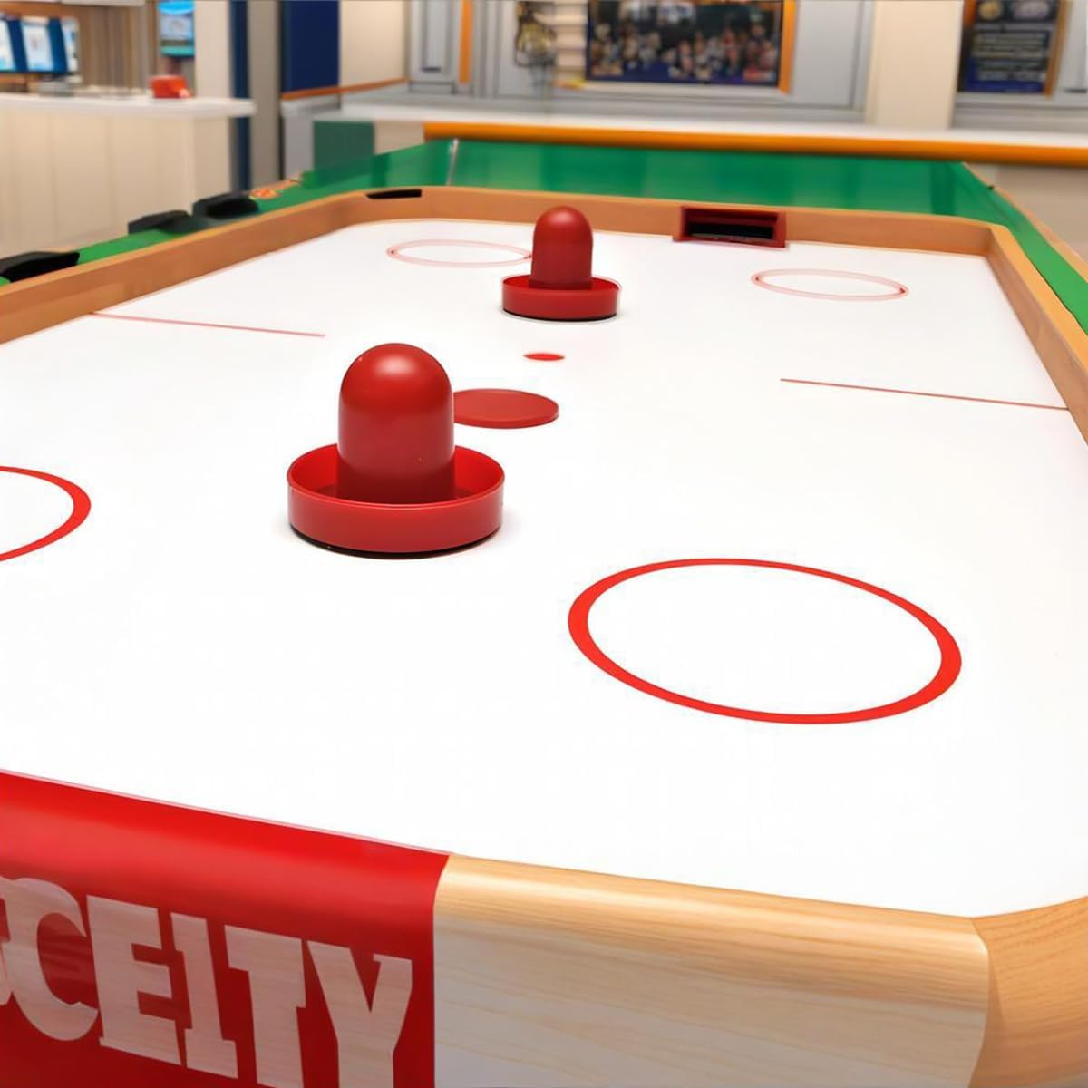 Set da Air Hockey - 2 Spingitori da Air Hockey e 4 Dischi da Air Hockey per Tavoli da Gioco | Pagaie e Spingitori di Ricambio per Air Hockey | Accessori Perfetti per Partite di Air Hockey (76 mm)