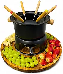 Conjunto de Fondue para 6 Pessoas Com Petisqueira Para Acompanhamentos Ótimo Tamanho