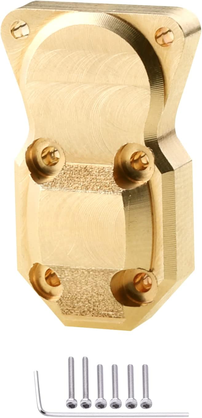 Brass Diff Covers Front & Rear, Brass Steering Knuckles with Ball Bearings for Axial SCX24 Deadbolt C10 Wrangler SCX24 Upgrades (Gold)