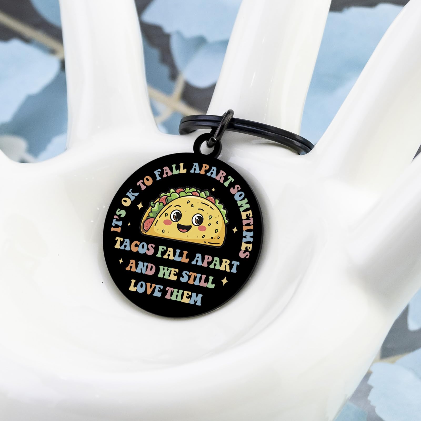 Emotional Support Taco Gift for Tacos Lovers Taco Gifts for Coworkers Friends Family Employee Appreciation Gift Inspirational Mental Health Gifts Emotional Support Stuff Tacos Keychains Accessories