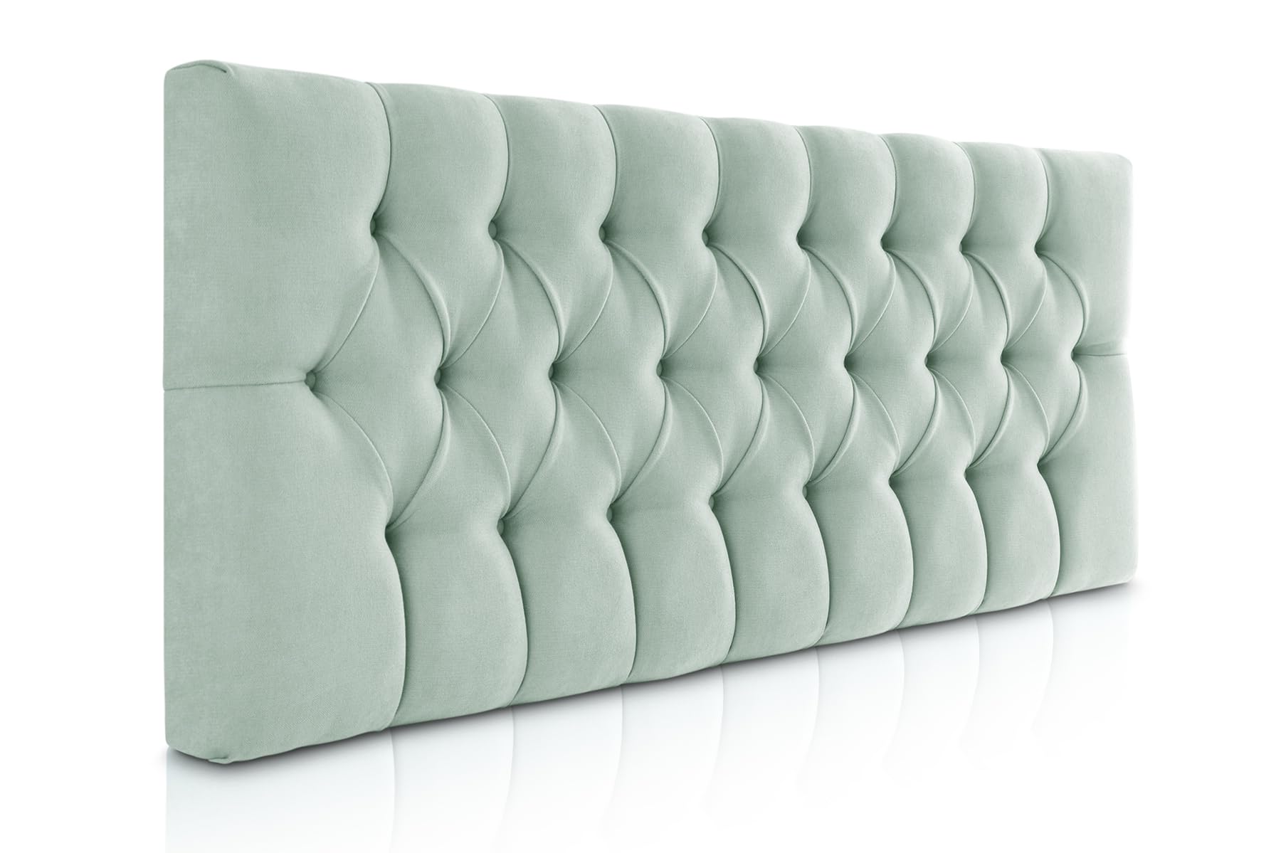 SUENOSZZZ-ESPECIALISTAS DEL DESCANSO Cabecero Copenhague de Gran Acolchado, con Botones en capitoné para Camas de 180 (190 x 57 cm) Tapizado en Tela Antimanchas Color Verde Agua