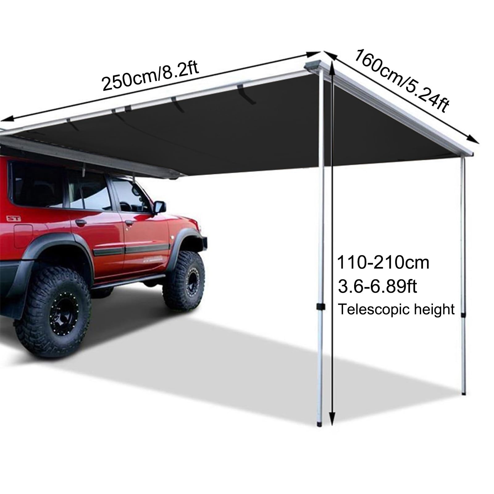 Toldo Caravana Toldo Retráctil para Coche 200x250cm Toldo Lateral para Coche,Toldo Coche Impermeables,Tienda de campaña Lateral del Coche toldo Exterior vehículo toldo para camping, viajes ( Size : 16