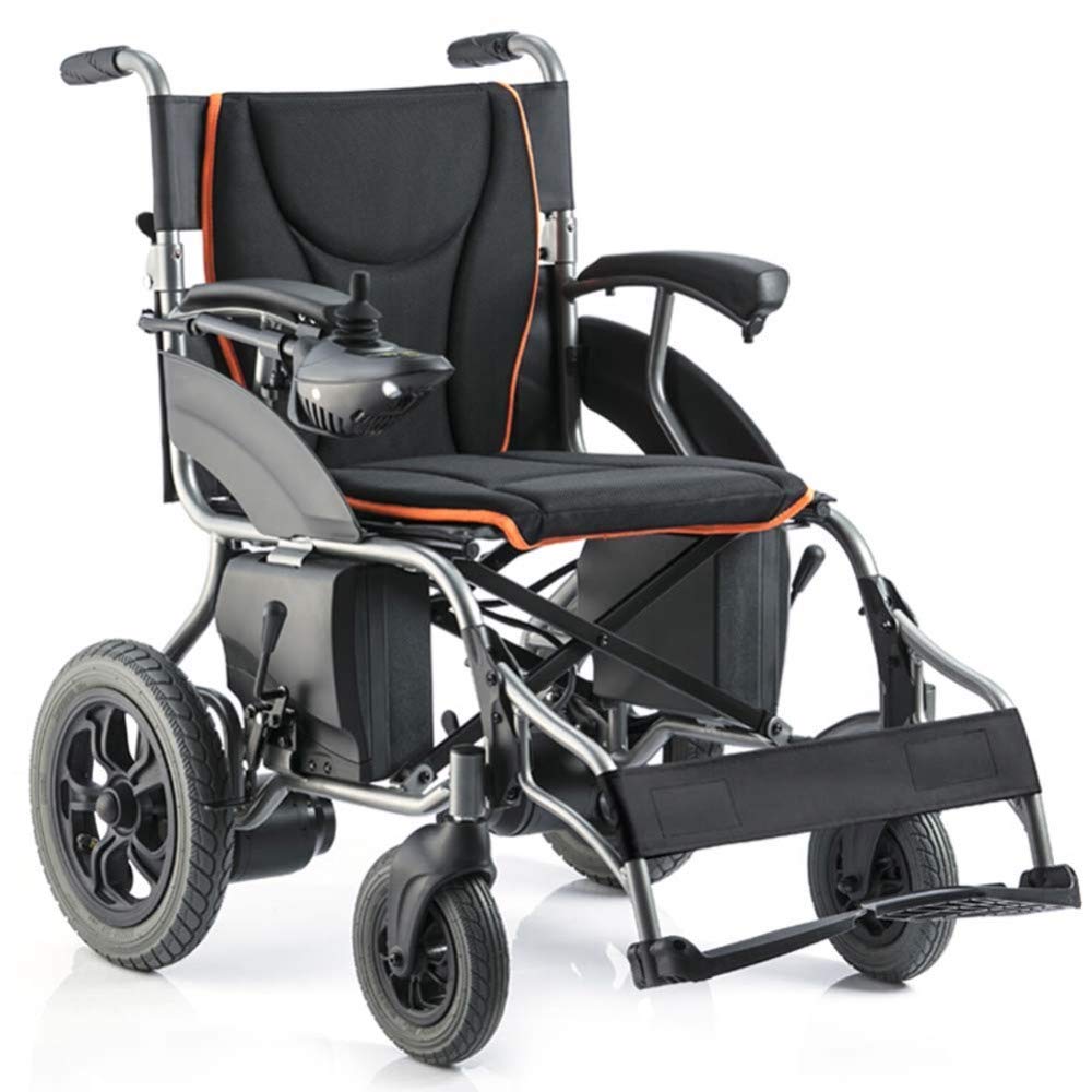 Sedia a rotelle elettrica Pieghevole, Sedia a rotelle elettrica Leggera, per Anziani disabili, a Quattro Ruote, Automatica, Intelligente, Potente, a Doppio Motore, po