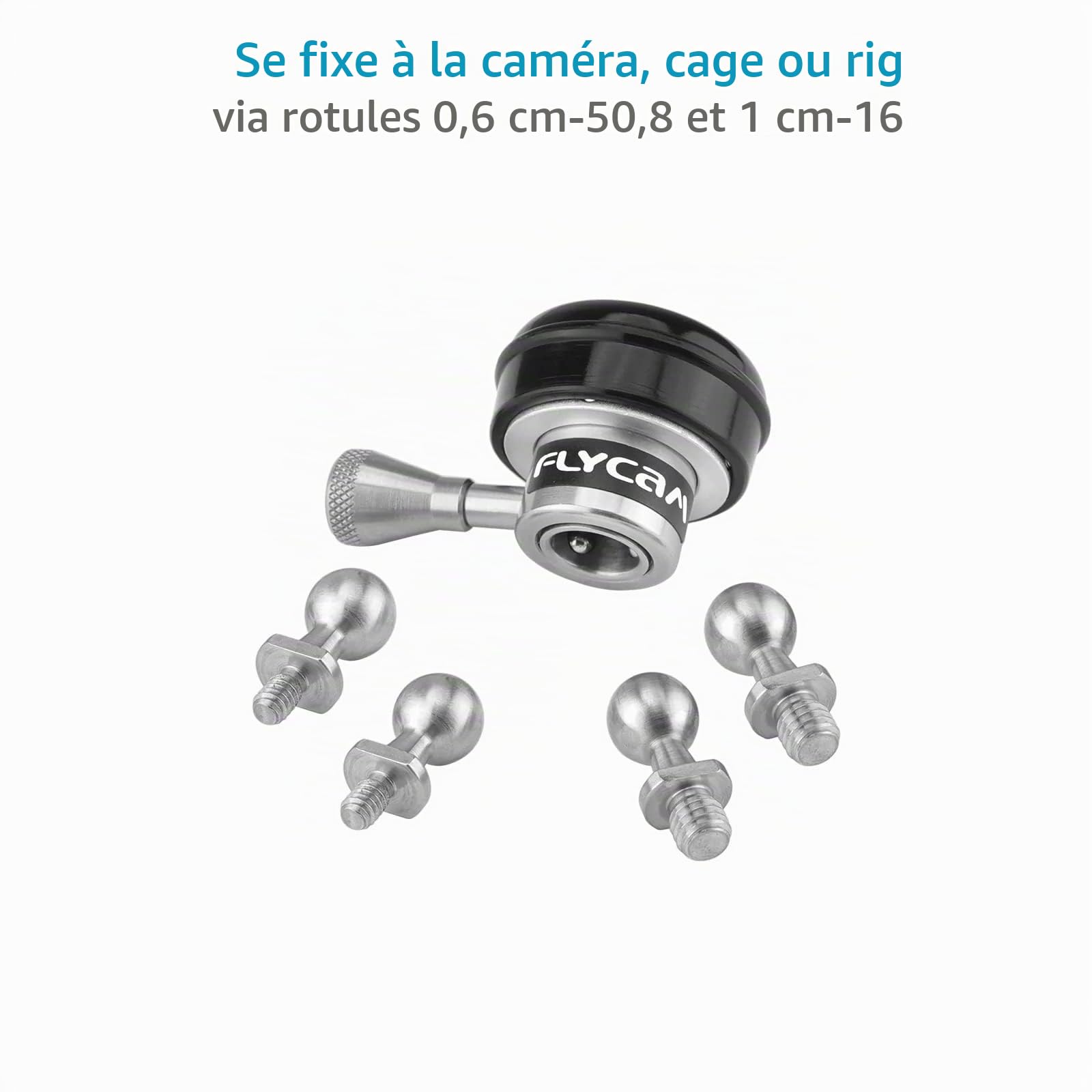 FLYCAM Crochet à dégagement Rapide pour Flowline Rigs, Charge 25 kg | Verrou à molette sans outil, fixation au câble, acier inox et aluminium CNC, poids 0,28 kg / 0,61 lb.