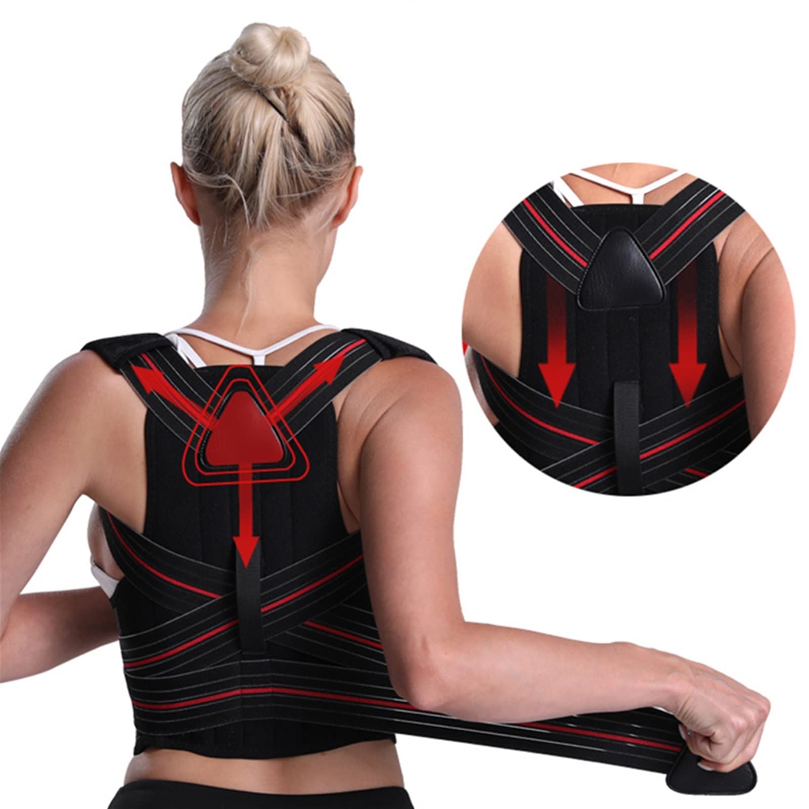 Corrector de Espalda Corrector de Postura de clavícula Ajustable para Hombres y Mujeres Cinturón de Soporte Lumbar para Hombros y Hombros Corrección de Postura Salud y re