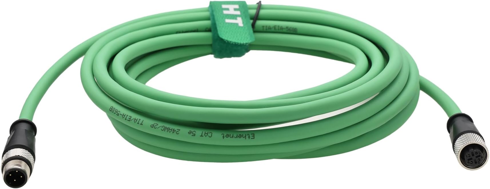 Ethernet Sensor Vision Camera Waterproof M12 4 Pin D Code to M12 4 Pin D Coded Cable for Baumer Encoder Industrial Automation PLC Network 5m