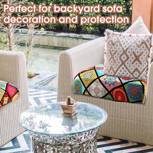 Smoothnovelty GEG-SMOOTHNOVELTY-0024 Outdoor Cushion Covers Bohemian Patio Couch Covers 25 Inch Stretchable Furniture Cushion Covers thumb #3
