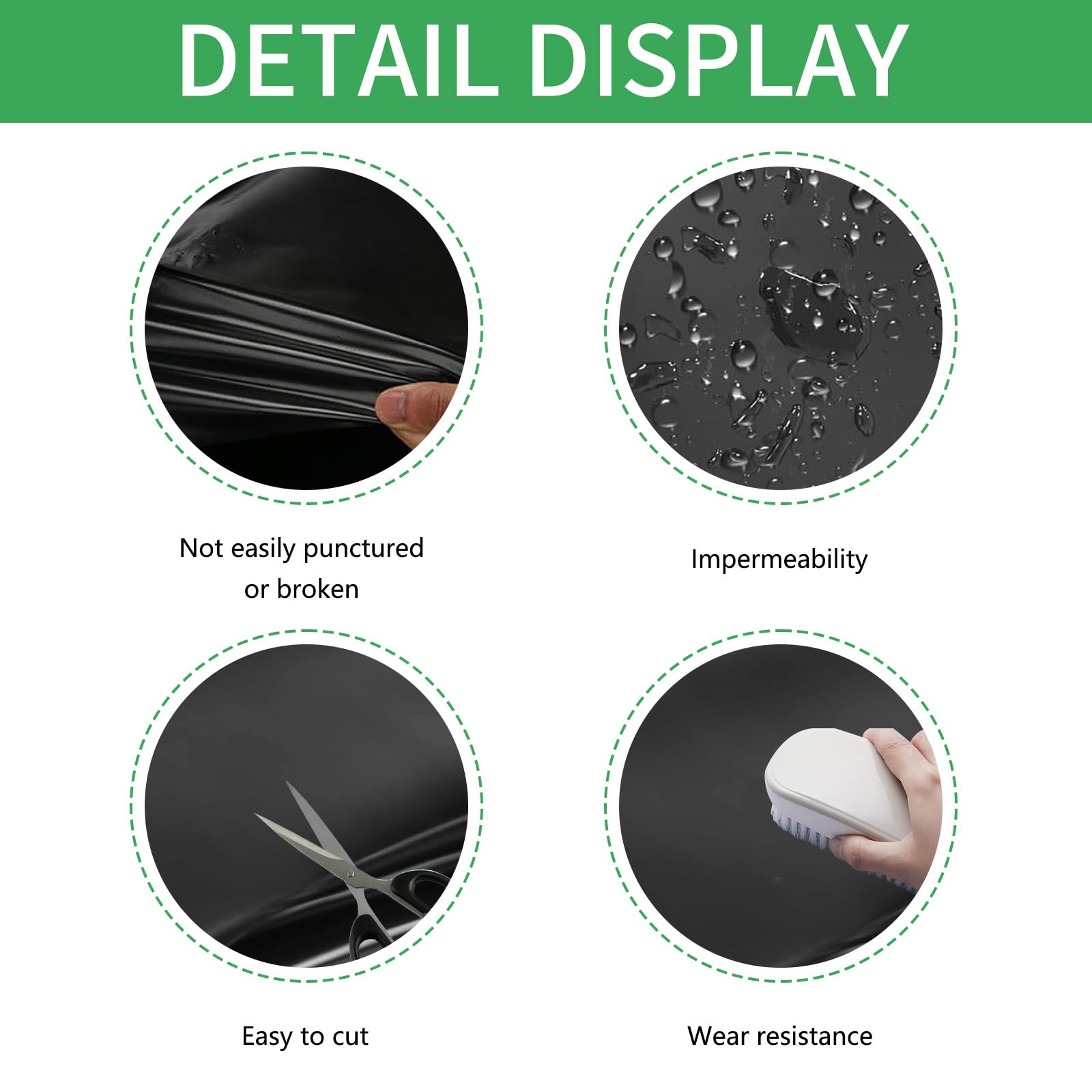 DAZZTIME Telo per Laghetto da Giardino,Telo Laghetto,Fodera Laghetto Flessibile 3x4m,Rivestimento per Laghetti,0.5mm Spessore,per Laghetti,Laghetti,Laghetti,Giardini Acquatici,Fontane