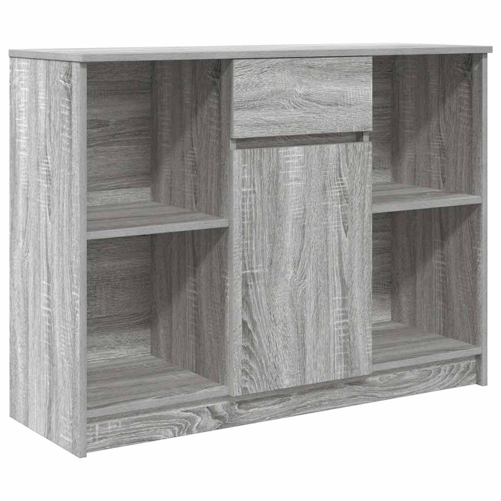 Credenza con Anta e Cassetto Grigio Sonoma 101x35x76 cm