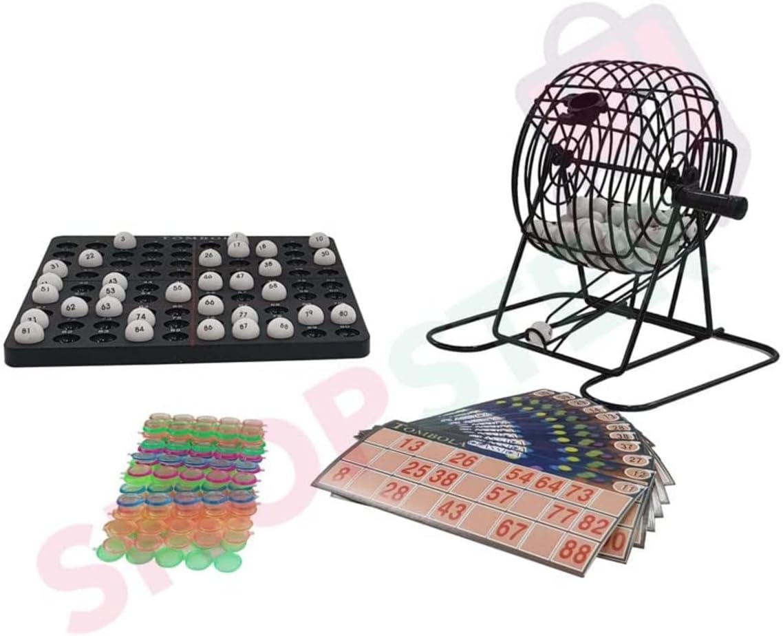 Shopster Tambola Housie Game Indoor Family Set Bingo Tombola Deluxe Board Classic Fun & Party Games For Adults & Kids With 40 Tickets & 90 Numbered Balls|Pack of 1