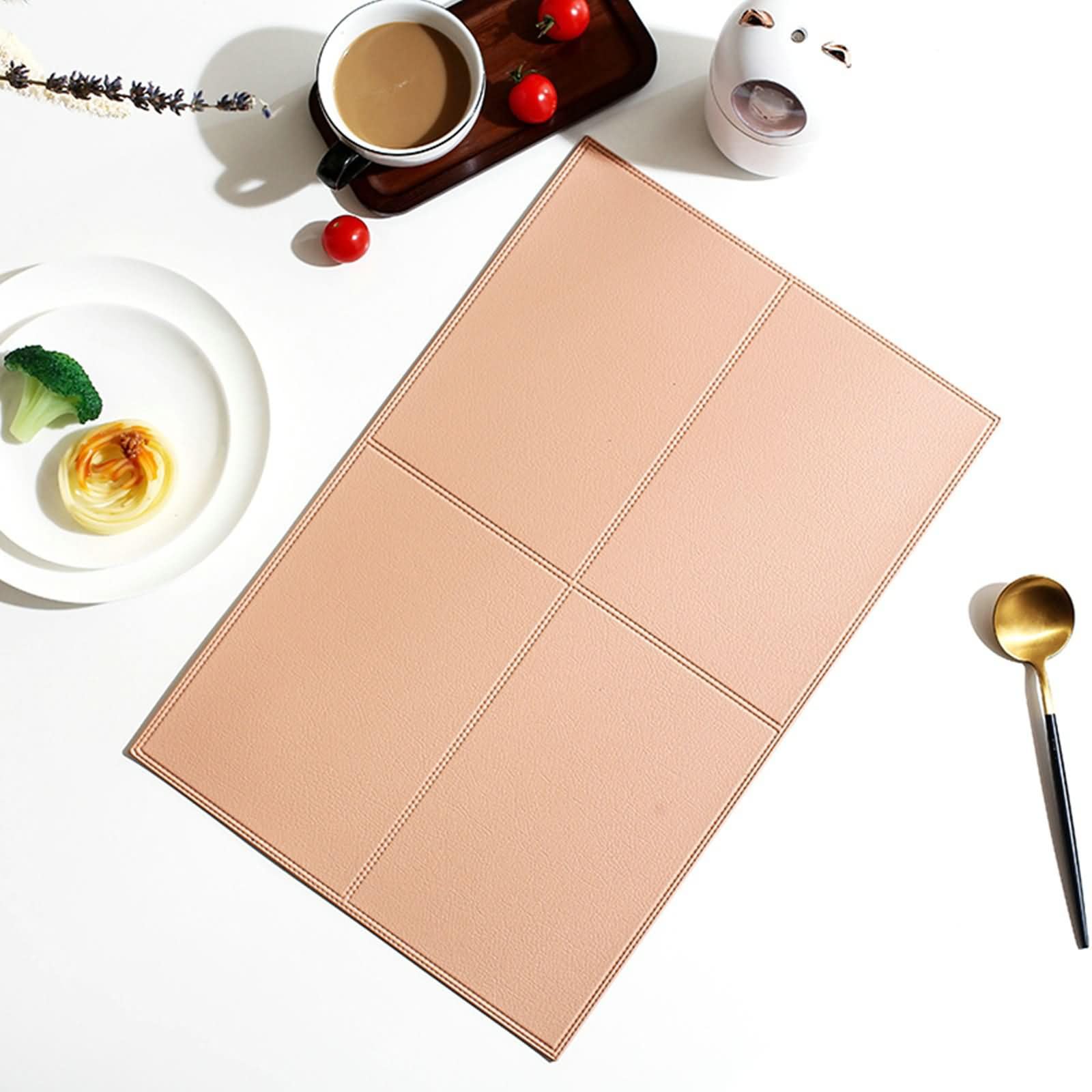Napperon Table Salle à Manger Lavable Lot de 10, 30 x 45 CM Set de Table Rectangulaire Antidérapant Restaurant Rose, Rectangle avec Couleur Unie