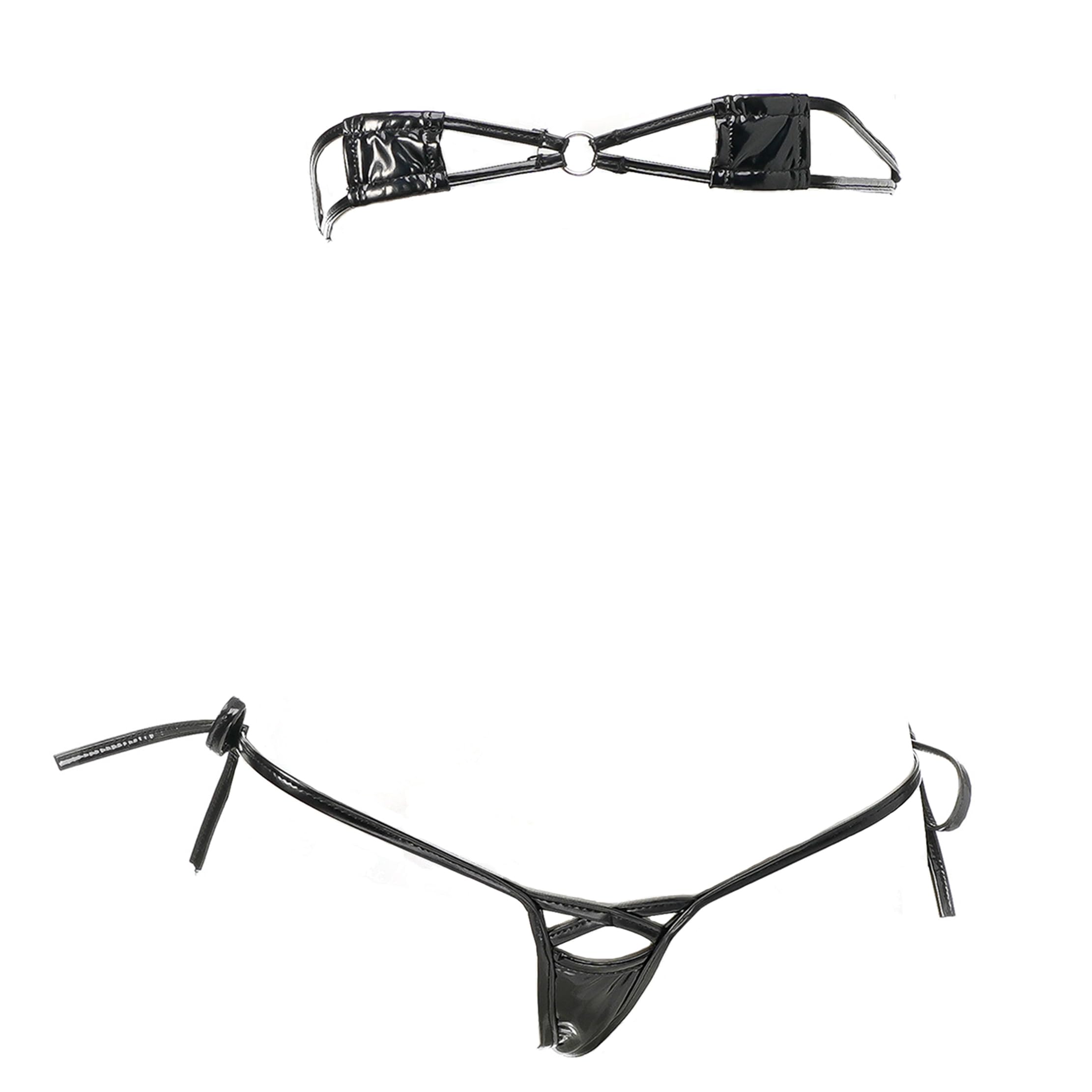 JasmyGirls Goth Micro Bikini String Mini Traje de Baño Pequeño Tanga Traje de Baño Traje de Baño