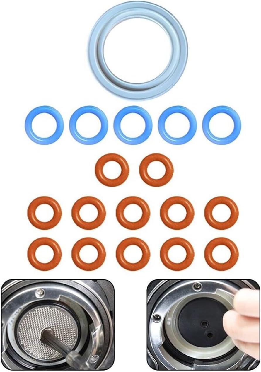 18Pack Pcs Set Kit, 1Pc 58mm Dual Boiler Group Head Gasket Seal And 17 O Ring Seal Set For Fit Breville Espresso Machine BES920 BES900 BES980 BES990