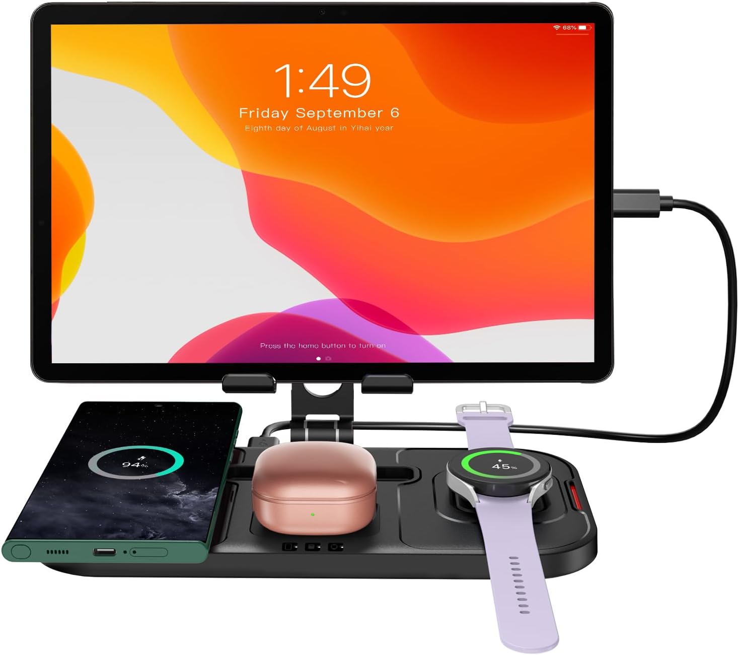 Wireless Charger for Samsung, 4 in 1 Charging Station for Samsung Galaxy S24 Ult… Wireless Charger for Samsung, 4 in 1 Charging Station for Samsung Galaxy S24 Ult…