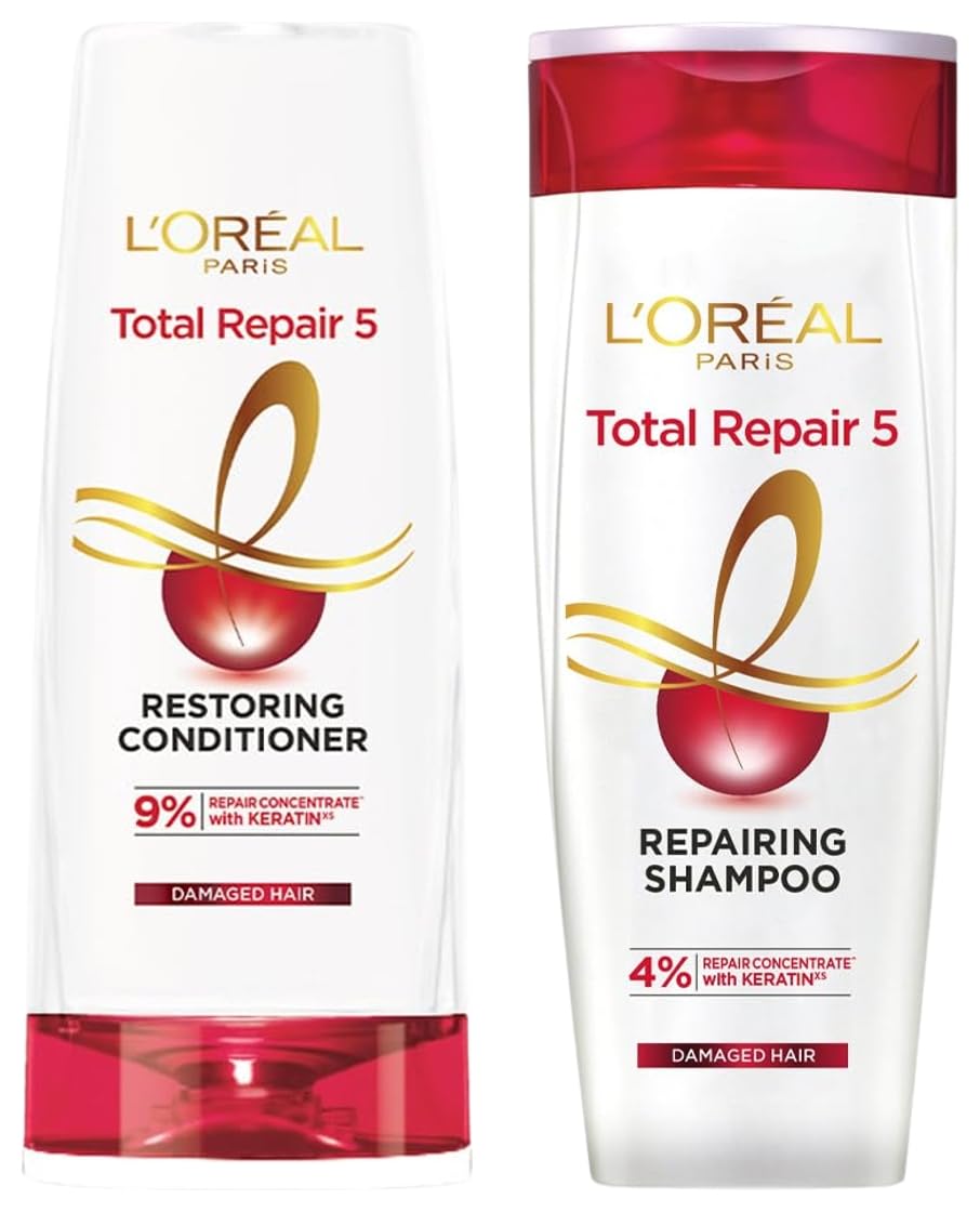 l’oréal paris L'Oreal Paris Shampoo, For Damaged and Weak Hair, With Pro-Keratin + Ceramide, Total Repair 5, 340ml+ TR5 Conditioner 360ml-picture-26