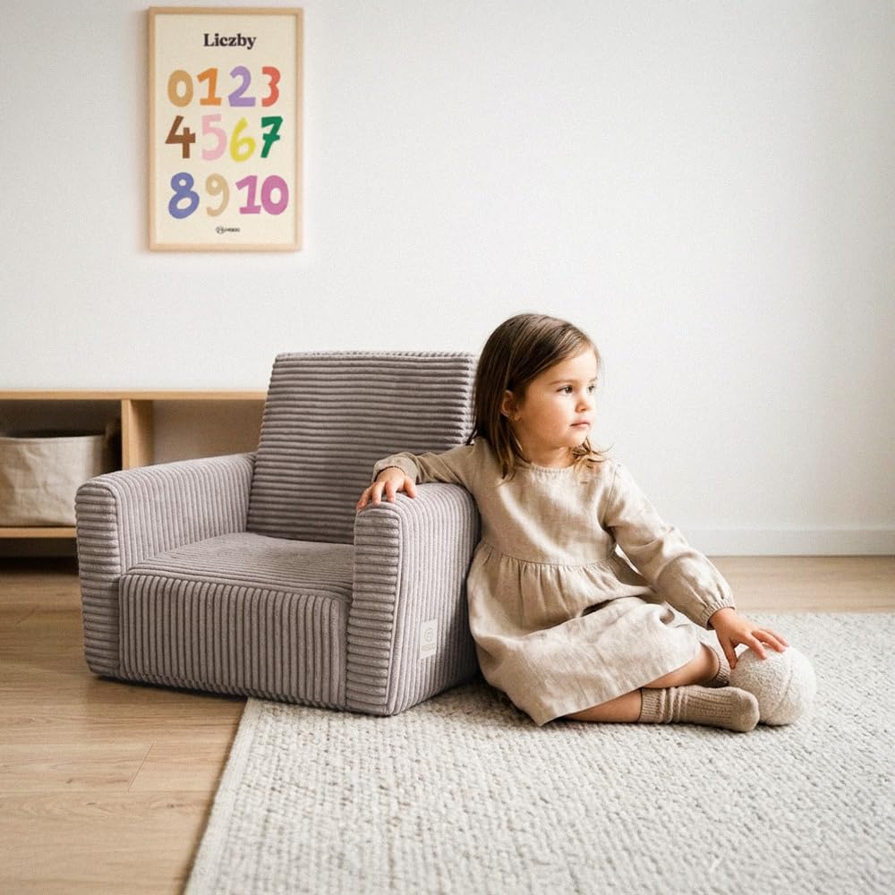 MISIOO Cubie, Fauteuil pour Enfant, en Velours côtelé, Pliable, pour Chambre d'enfant, Petit Fauteuil pour bébé, Fauteuil Doux pour Chambre d'enfant, Petit Fauteuil pour bébé pour Les Tout-Petits