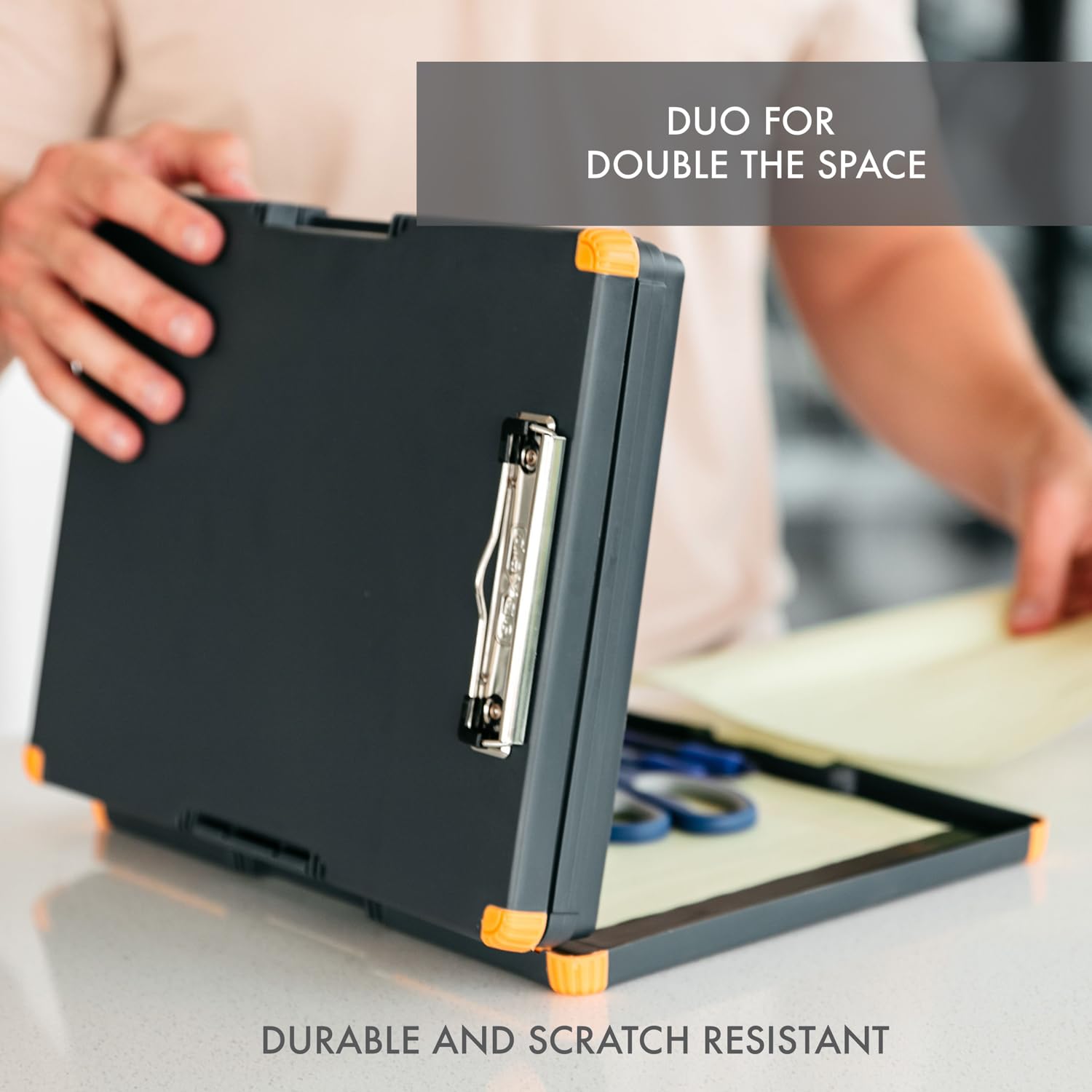 Dexas Duo Clipcase Custodia a doppio lato organizer arancione