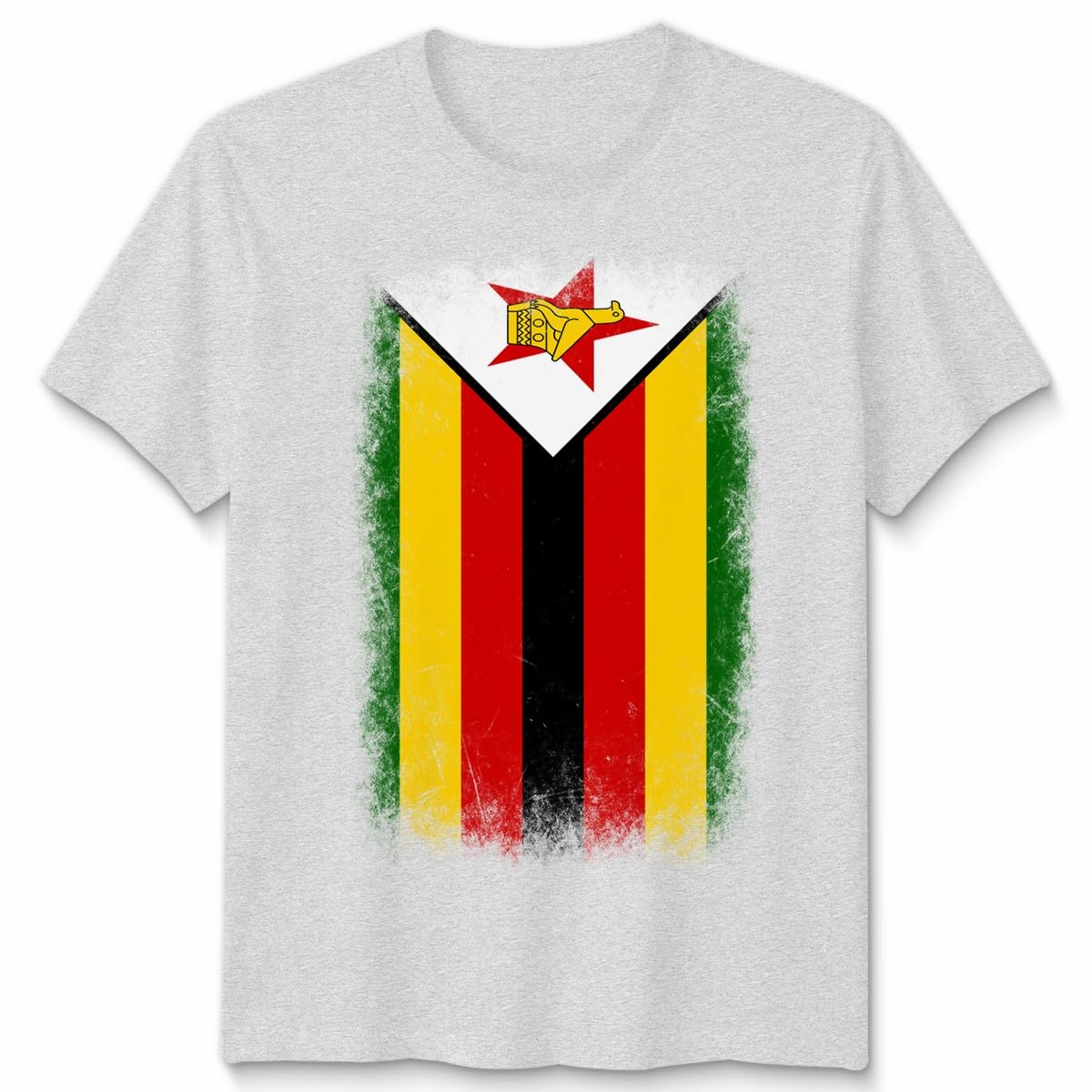 D&T Zimbabwe Faded Flag Unisex T Shirt Zimbabwean Football Jersey Gift Unisex S Heather Grey — image 1