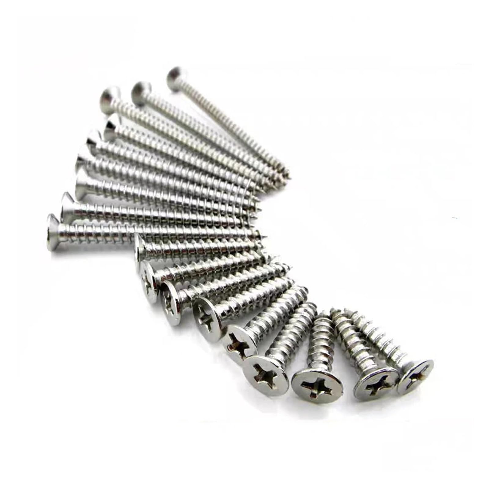 Viti autofilettanti con rondella Phillips in acciaio inossidabile da 20/200 pezzi, kit di assortimento hardware di fissaggio autoperforante a testa piatta ad alta resistenza(200pcs,25mm)