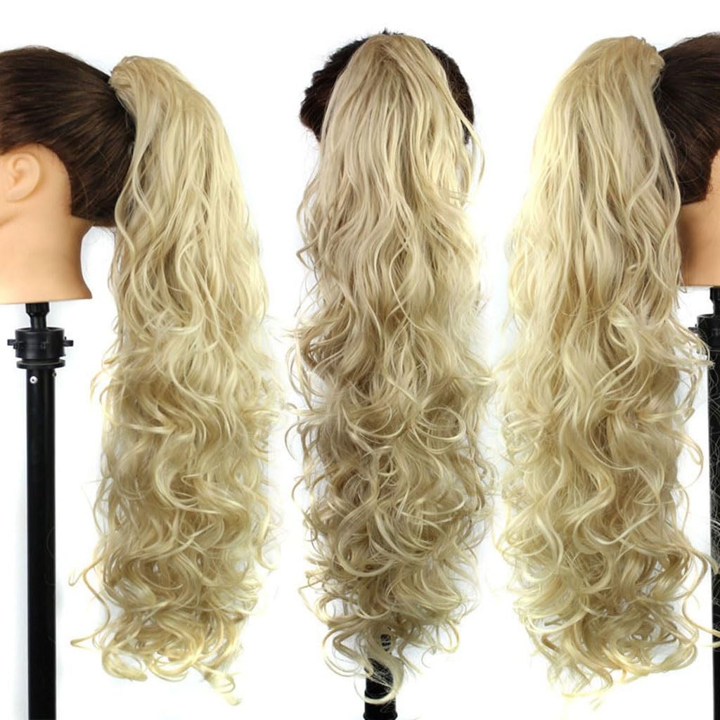 Haarverlängerungen 25 Zoll Synthetischer Messy Bun Langes Lockiges Haar Große Gewellte Perücke Klauenclip-Stil Weibliche Pferdeschwanz-Haarverlängerung Damenpe,02-65cm