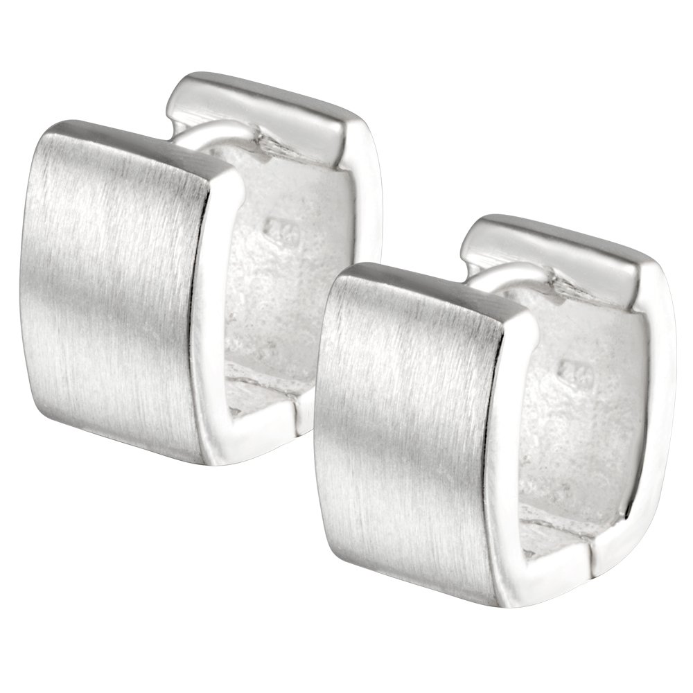 Vinani KLAPP-Creolen Zirkonia White Brilliant Kantig Sterling
