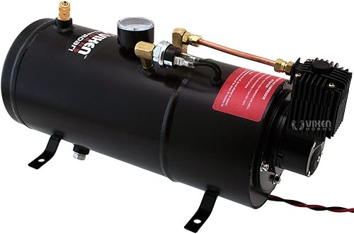 Miniatura 7 de Vixen Horns Kit de bocina de tren para camionescochesemi. Sistema completo a bordo - Compresor de aire de 150 psi, tanque de 1 galón, 4 trompetas