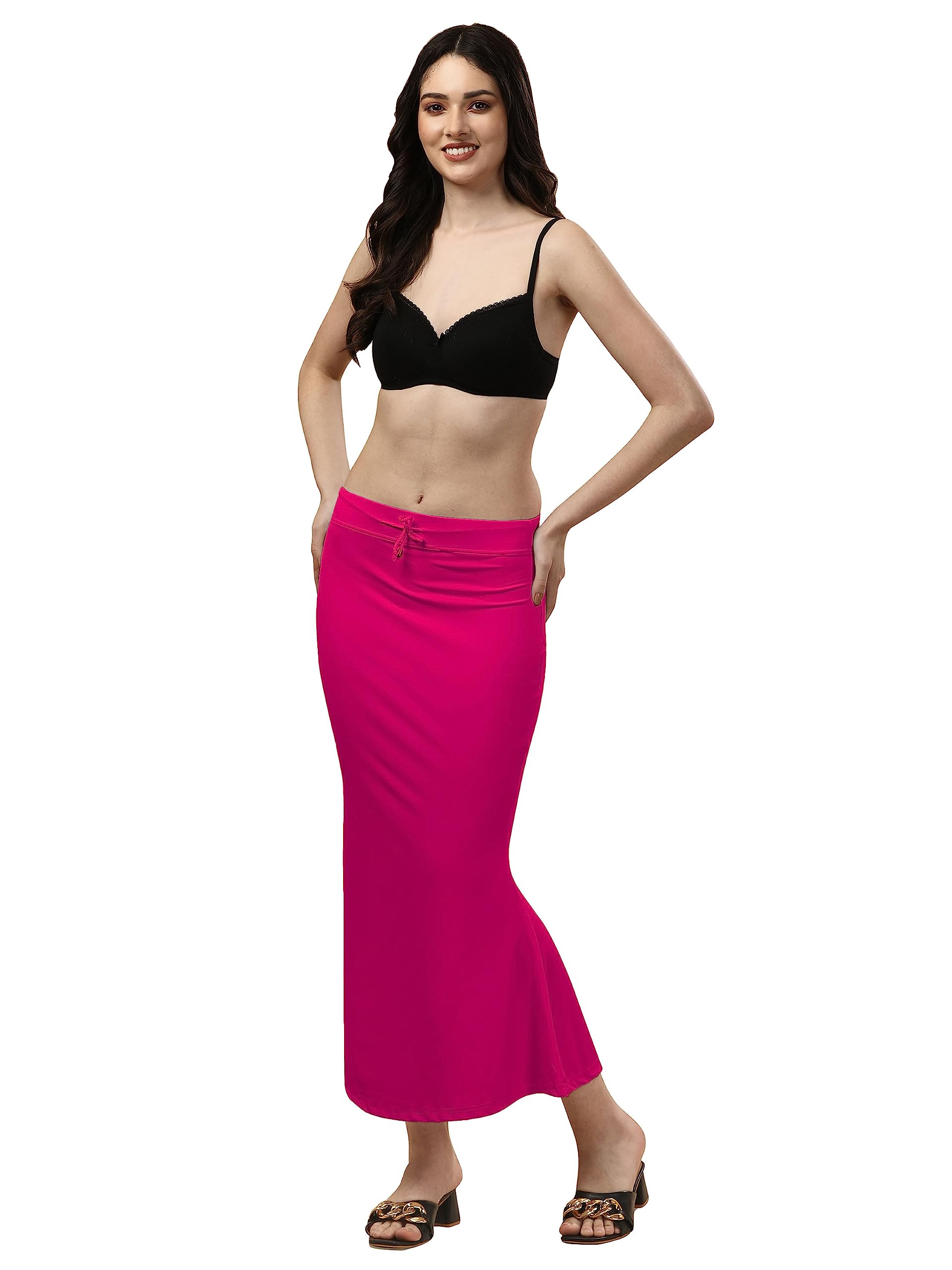 poojaran saree POOJARAN Microfiber Fishcut Flare Saree Shapewear Peatticoat | Comfortable Women's Body Shaper, Under Skirts for Women, Lycra Shape Wear Full Elastic-picture-28
