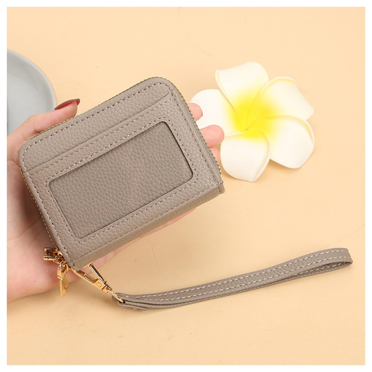 Credit Card Holder RFID Wallet Wristlet with Coin Purse for Women - Grey
