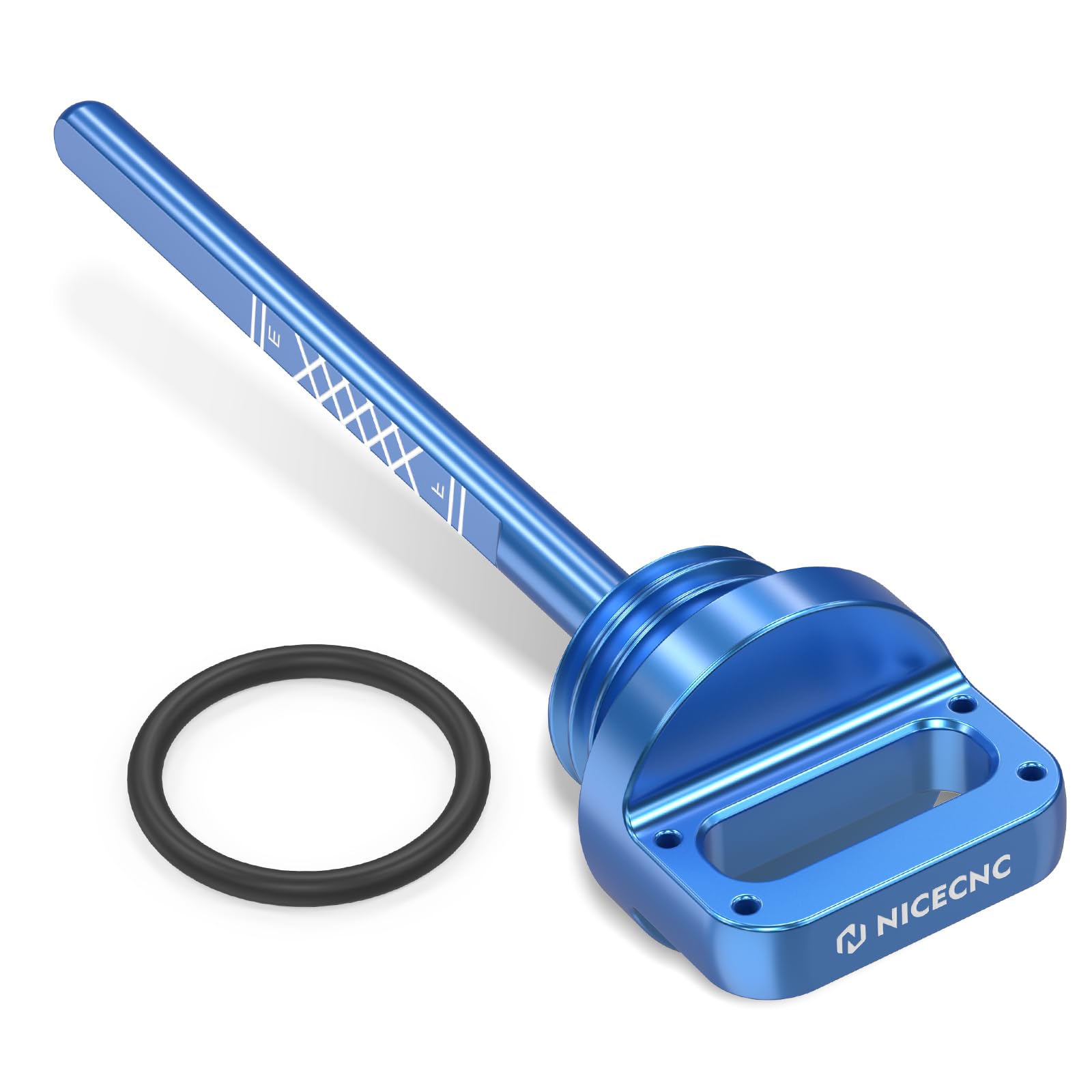 NICECNC Jauge d'huile moteur bleue T6 en aluminium Compatible with Raptor 700 YFM700 YFZ 450 2004-2009, 2012-2013, remplacement pour 5LP-21761-00-00 5LP-21761-00-00 Voir montage