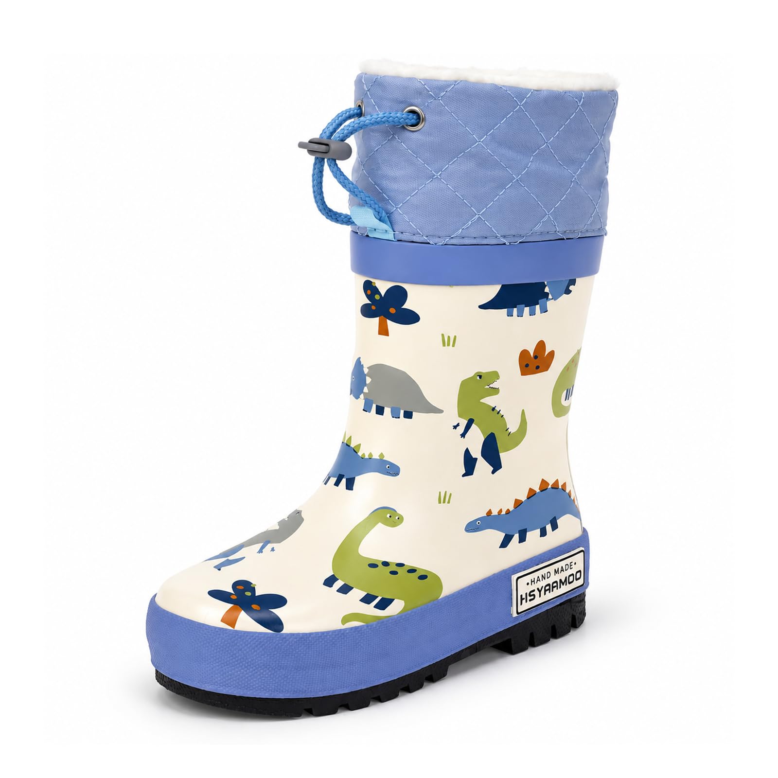 YAAMOO Gummistiefel Kinder Gefüttert aus Naturkautschuk, Gefütterte Regenstiefel Wasserdicht, Kinder Gummistiefel für Jungen und Mädchen