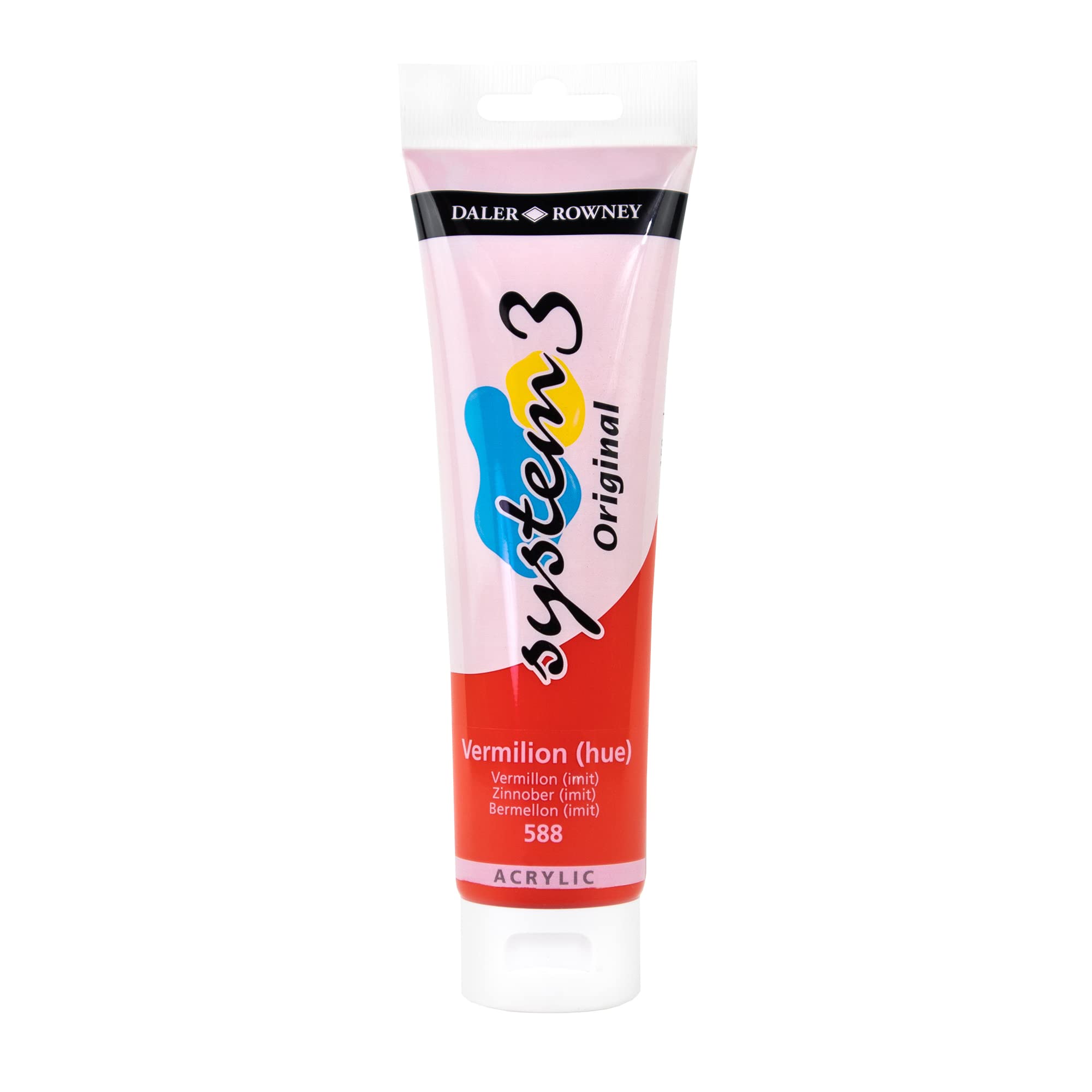 Daler-Rowney System3 Acrylic Paint, Plastic Tube, 5.07oz - 150 ml, Vermilion Hue — image 1