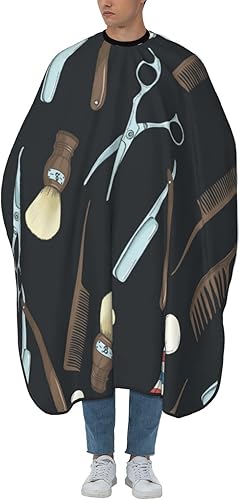 Miniatura 1 de Capa de peluquería de calavera para adultos, capa profesional de corte de pelo, delantal de corte de pelo, 66 x 56 pulgadas