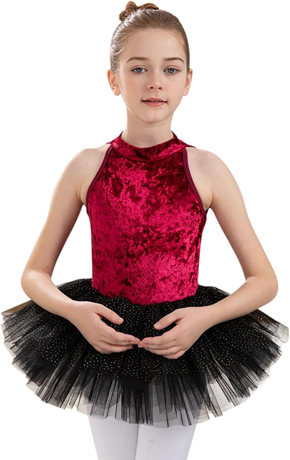 Body Tutu Bambina Tutu Da Ballerina Per Bambine - Body Con Gonna Tulle E Paillettes - Maniche A Volant Costumi Danza Contemporanea - Foto 11