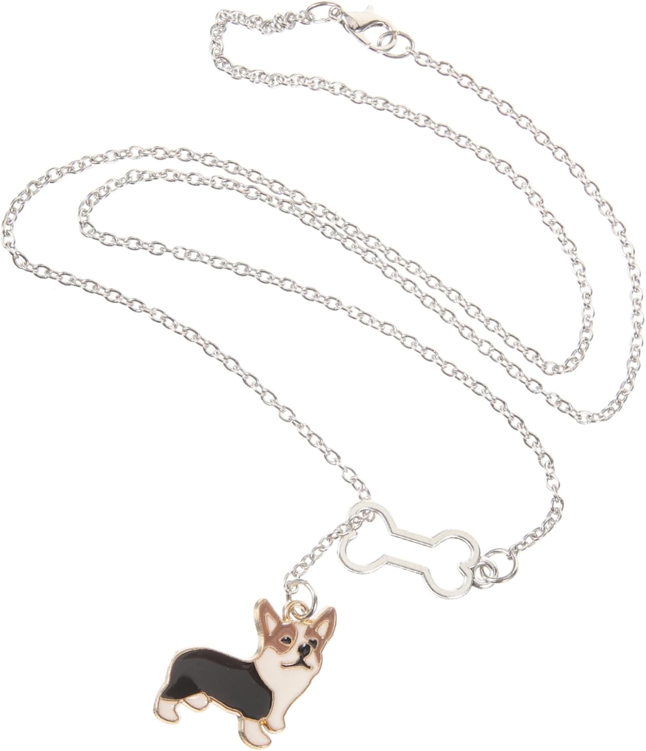 BESPORTBLE Corgi Pendant Necklace for Dog Lovers Alloy Y-Chain Design Unique Corgi Jewelry for PET Owners Fun for Valentines Creative Keepsake Necklace