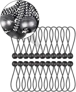 Toddmomy 10pcs Rubber Band Clip Black Frame Black Rubber Bands Black Bungee Cords Tie Down Cord Tarp Tie Down Cord Bungee Cords Tieback Polyester Bungee Balls Elastic Rope for Camping Tent