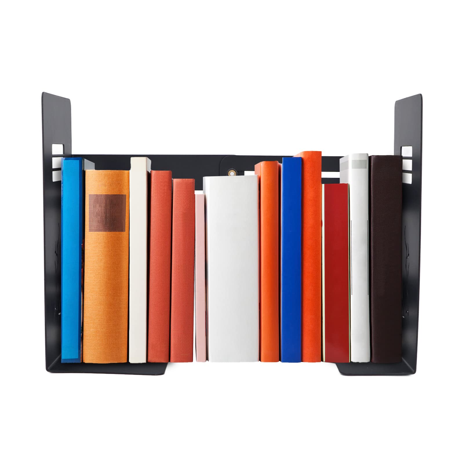 Zerodis Fermalibri da 4 Pezzi, Supporto per Libri Multifunzione Scaffale da Scrivania Regolabile in Metallo Grande capacità Portante Ad Alto Carico Scaffale da Scrivania Organizer per (Marrone scuro)