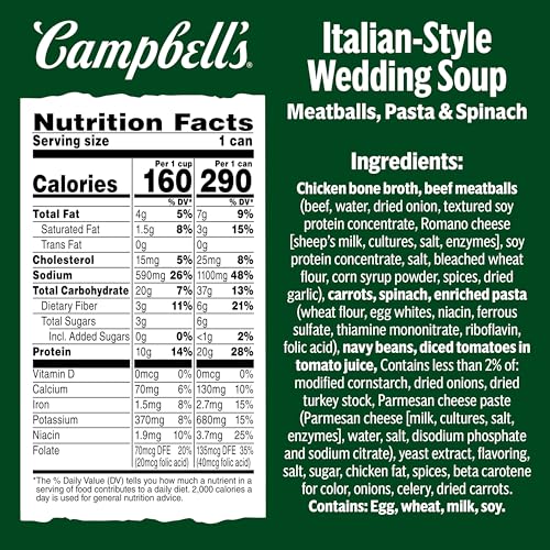 Image of Campbell's Protein Italian Style Wedding Soup, 16.1 Oz (Pack of 2)